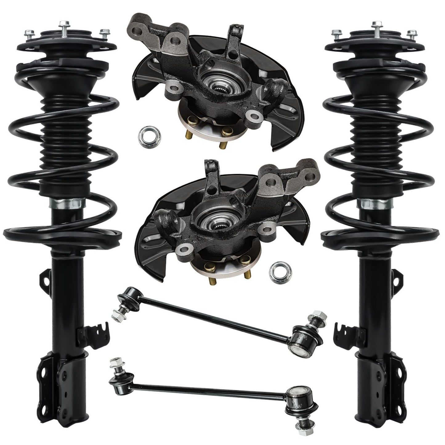 Front & Rear Suspension Kit with Struts Control Arms & Tie Rods for Camaro 2011–2012
