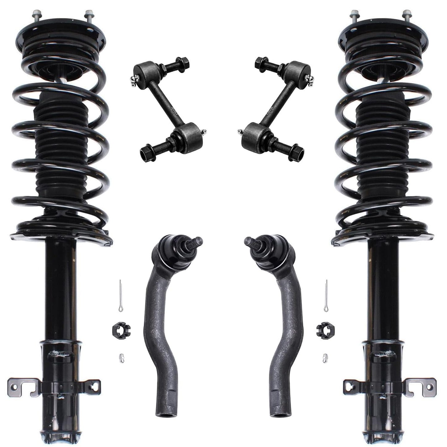 Front & Rear Suspension Kit with Struts Control Arms & Tie Rods for Camaro 2011–2012