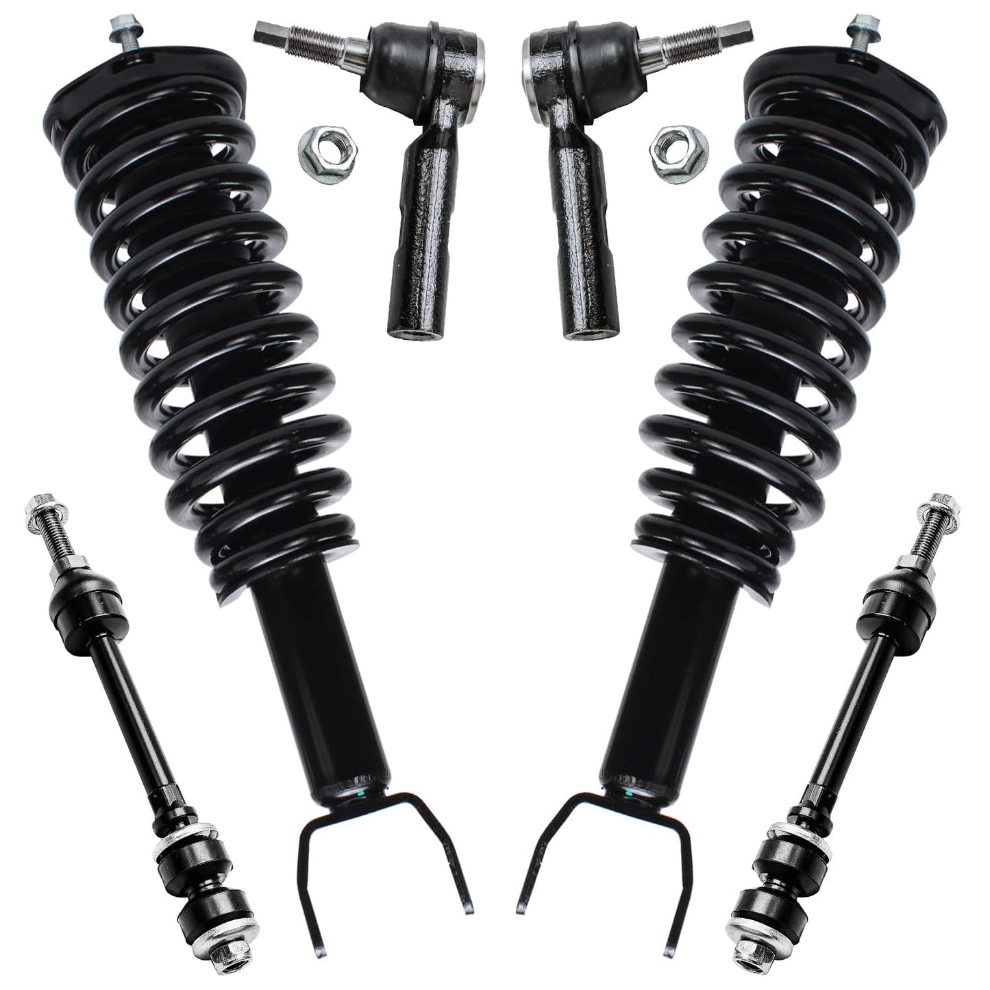 Front & Rear Suspension Kit with Struts Control Arms & Tie Rods for Camaro 2011–2012