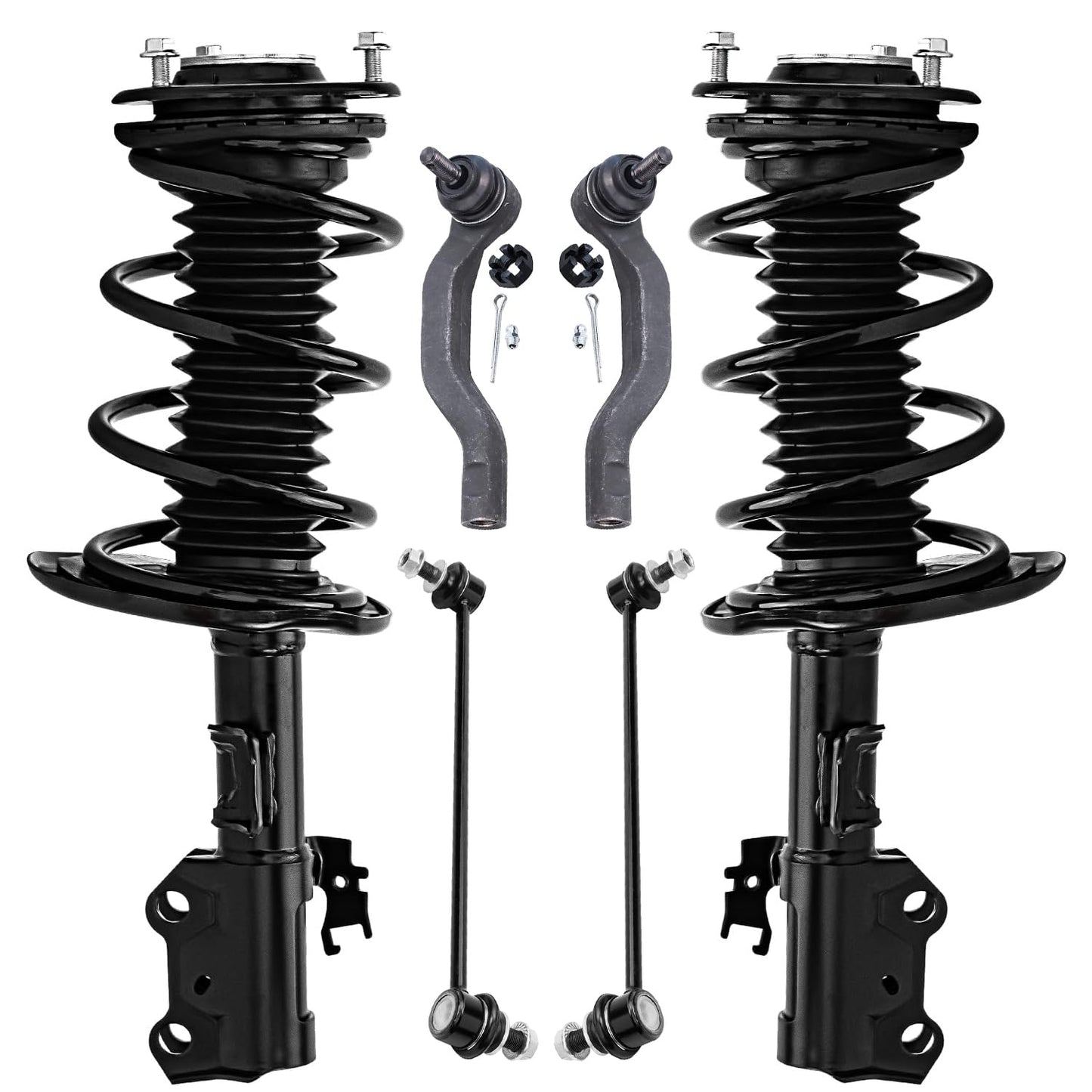 Front & Rear Suspension Kit with Struts Control Arms & Tie Rods for Camaro 2011–2012