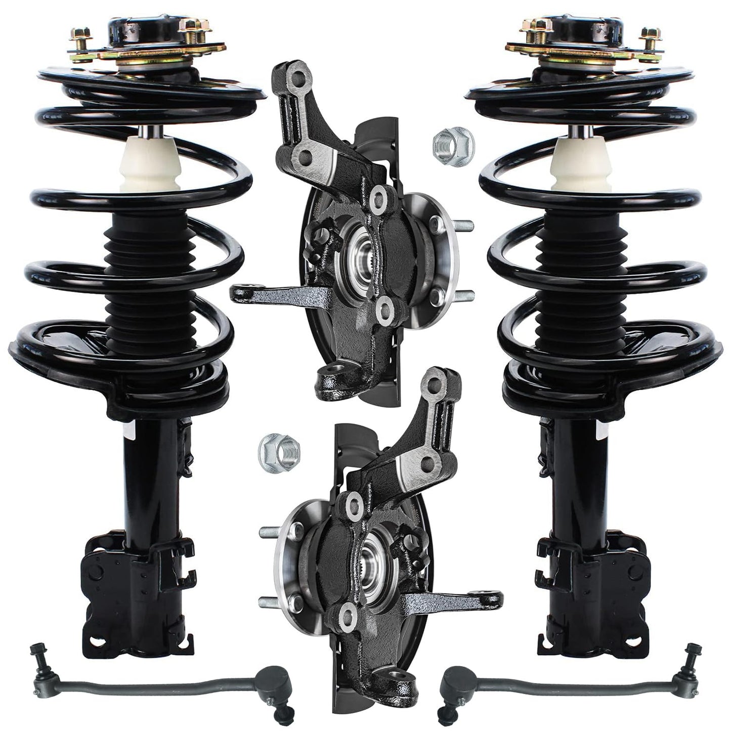 Front & Rear Suspension Kit with Struts Control Arms & Tie Rods for Camaro 2011–2012