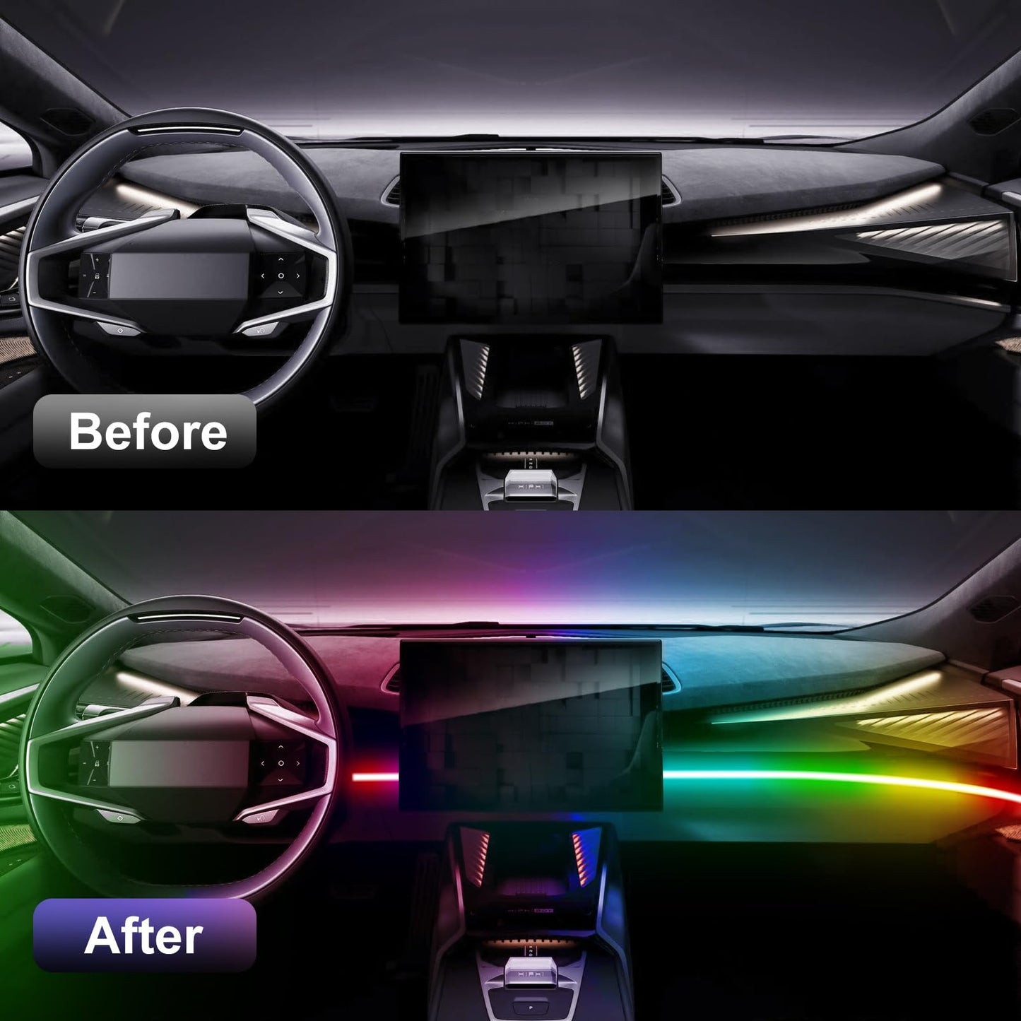 Acrylic Interior Car Lights, RGB Ambient Lighting LED Lights for Car