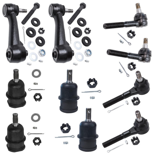10-Piece Front Suspension Kit with Ball Joints & Tie Rod Ends for Ram Vans & Trucks
