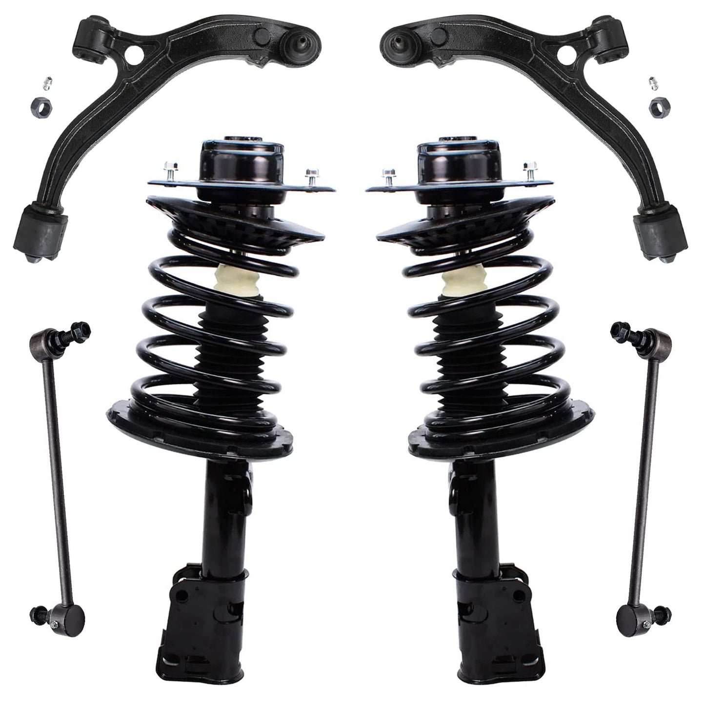 Front & Rear Suspension Kit with Struts Control Arms & Tie Rods for Camaro 2011–2012