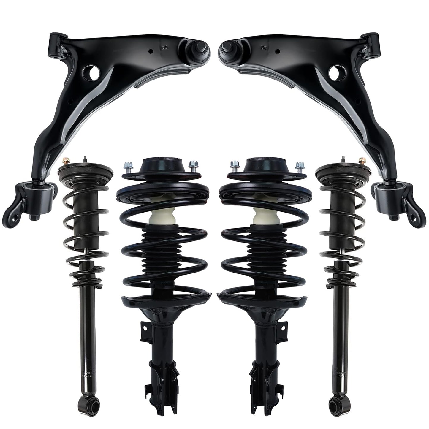 Front & Rear Suspension Kit with Struts Control Arms & Tie Rods for Camaro 2011–2012