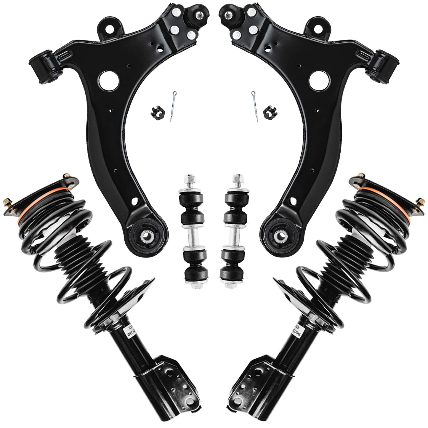 Front & Rear Suspension Kit with Struts Control Arms & Tie Rods for Camaro 2011–2012