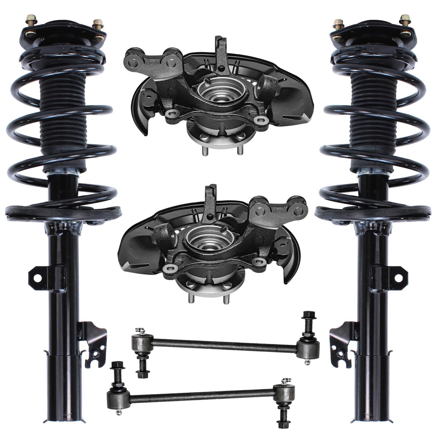 Front & Rear Suspension Kit with Struts Control Arms & Tie Rods for Camaro 2011–2012