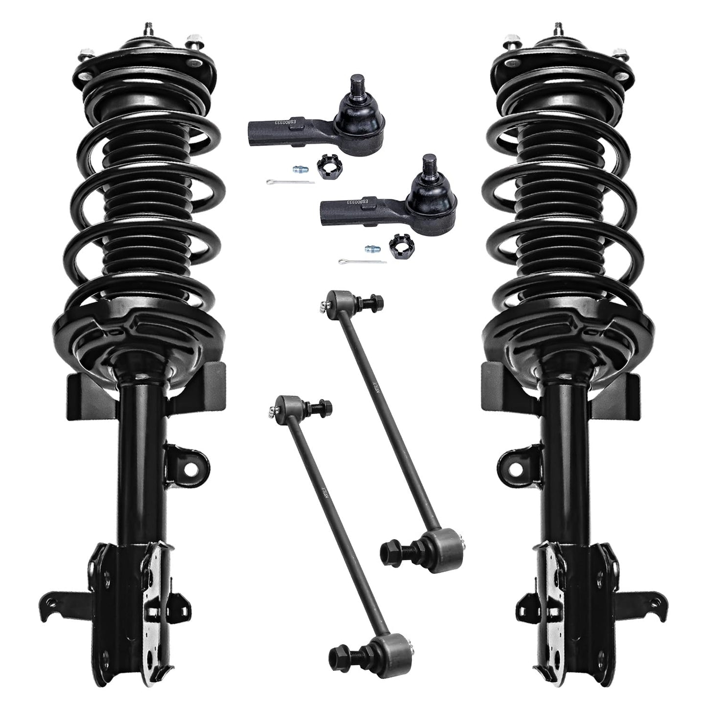 Front & Rear Suspension Kit with Struts Control Arms & Tie Rods for Camaro 2011–2012