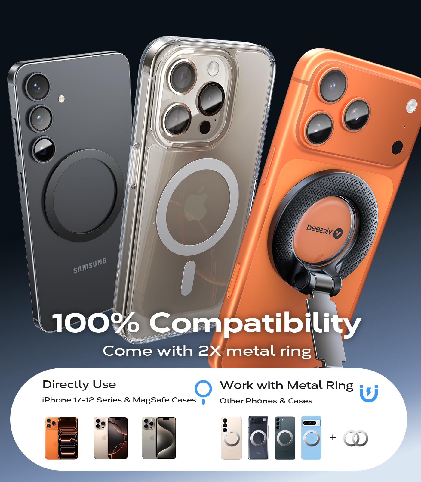 Magnetic Car Phone Mount with Strong Suction 360° Adjustable Holder