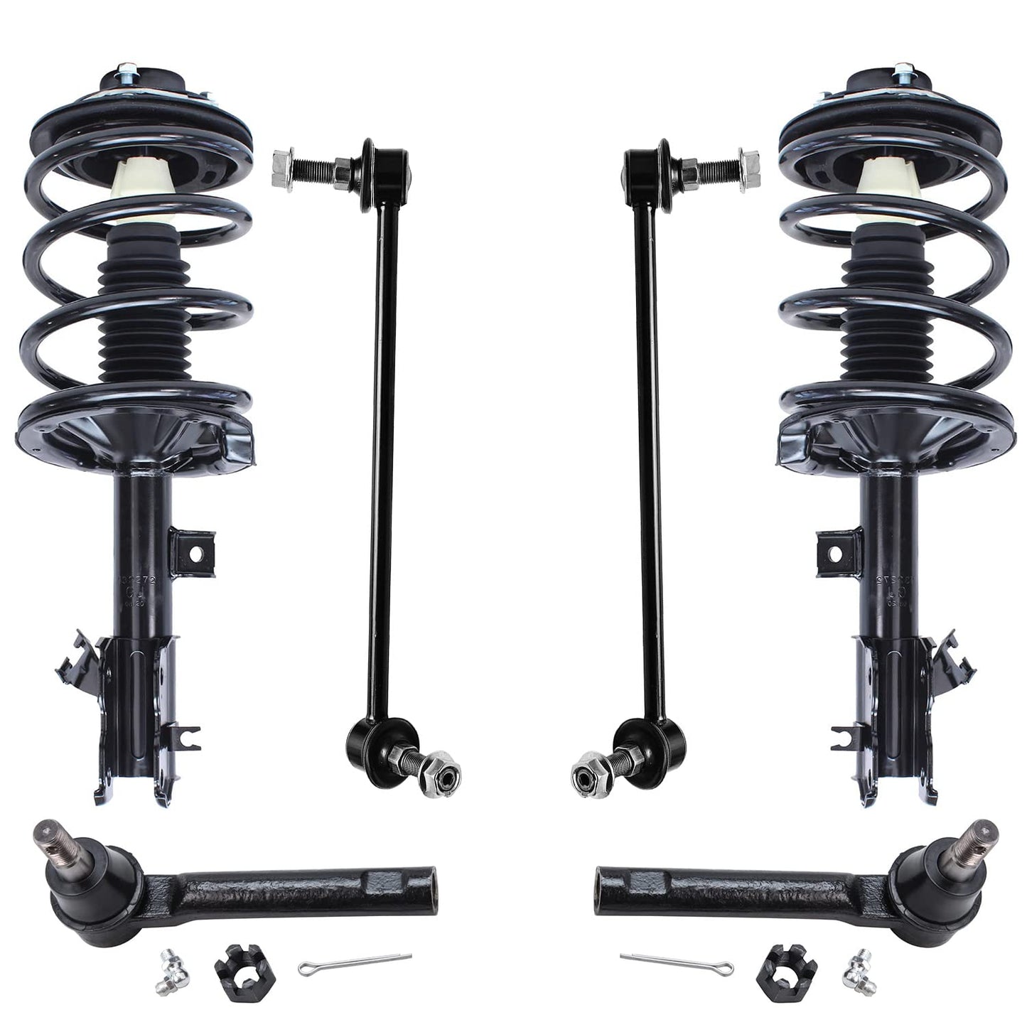 Front & Rear Suspension Kit with Struts Control Arms & Tie Rods for Camaro 2011–2012