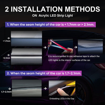 Acrylic Interior Car Lights, RGB Ambient Lighting LED Lights for Car