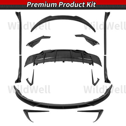 Full Body Kit with Spoiler Diffuser Front Lip & Side Skirts for Model 3 2017–2023