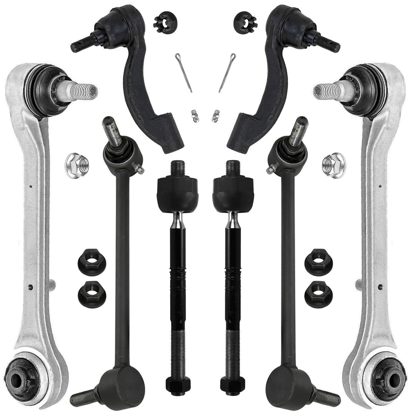 8-Piece Front Suspension Kit with Control Arms Ball Joints & Sway Bar Links for 2WD