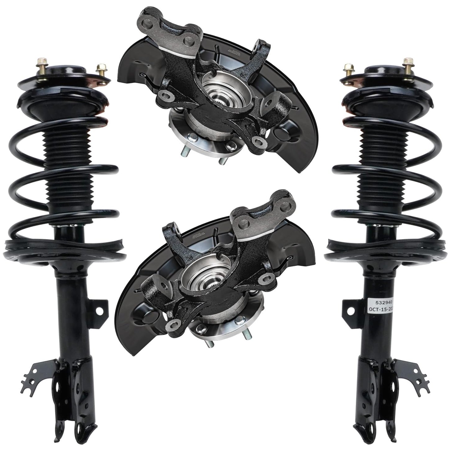 Front & Rear Suspension Kit with Struts Control Arms & Tie Rods for Camaro 2011–2012