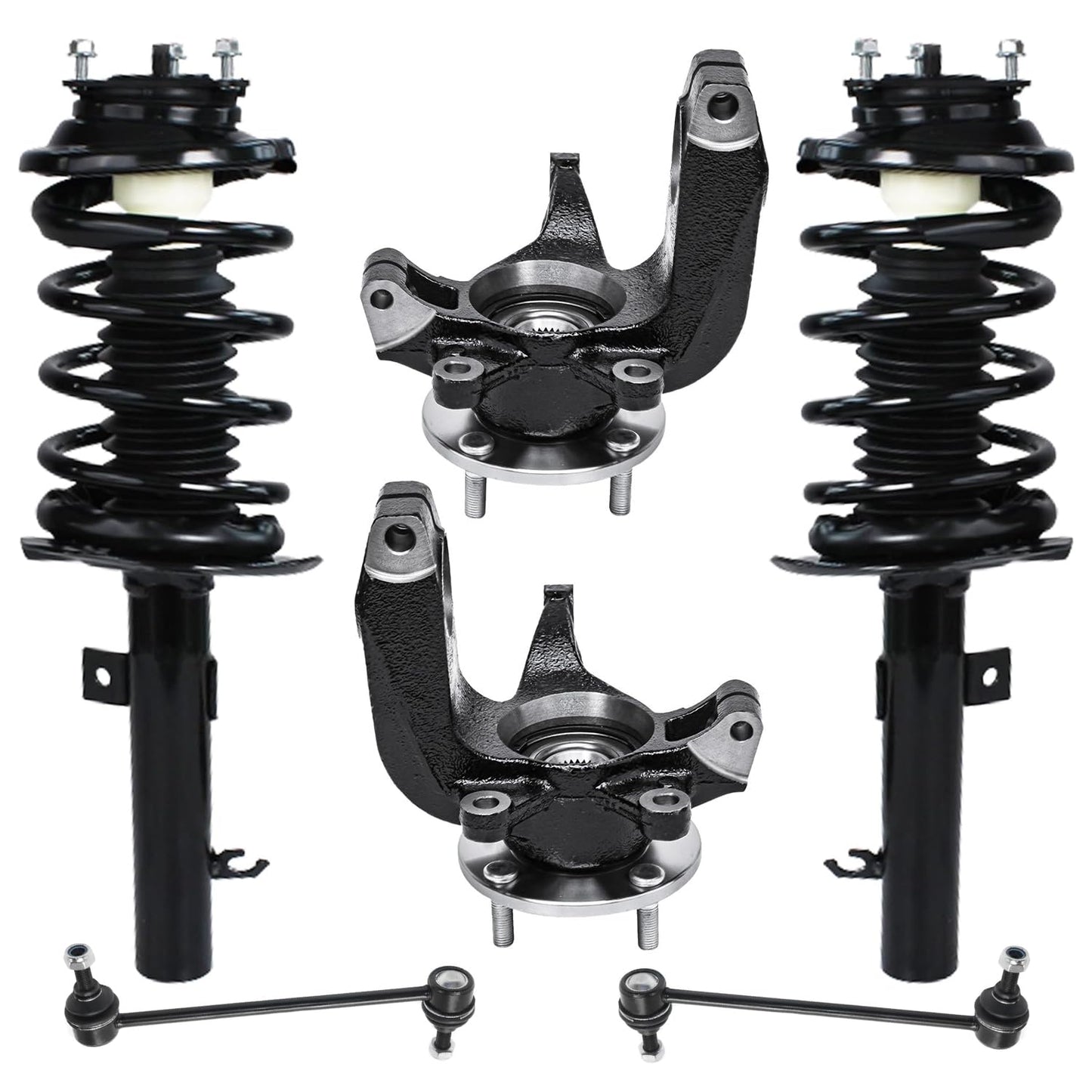 Front & Rear Suspension Kit with Struts Control Arms & Tie Rods for Camaro 2011–2012