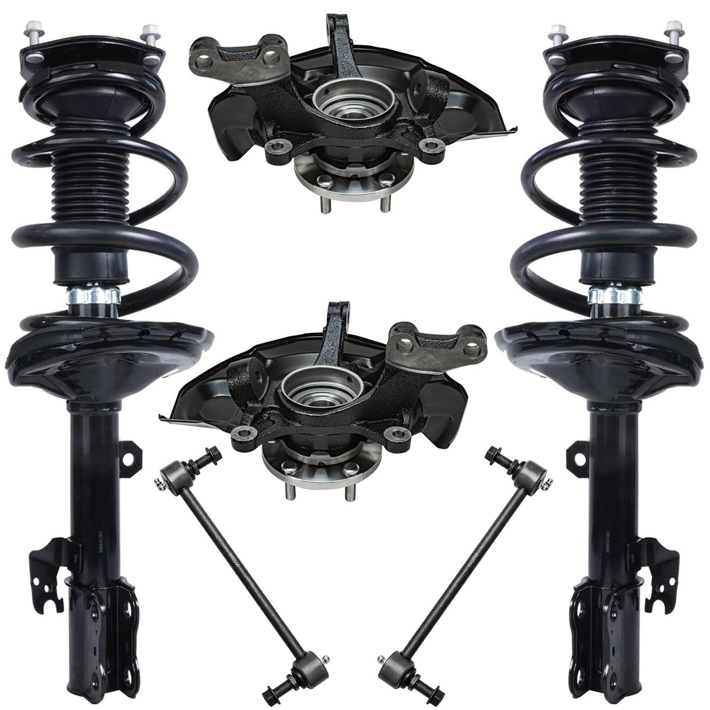Front & Rear Suspension Kit with Struts Control Arms & Tie Rods for Camaro 2011–2012