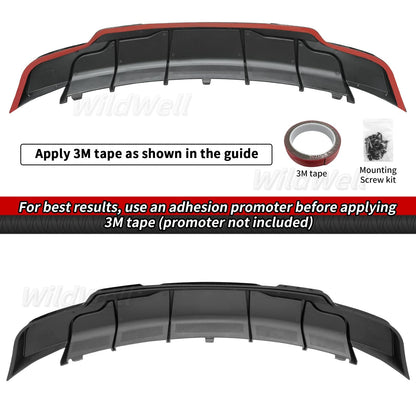 Full Body Kit with Spoiler Diffuser Front Lip & Side Skirts for Model 3 2017–2023