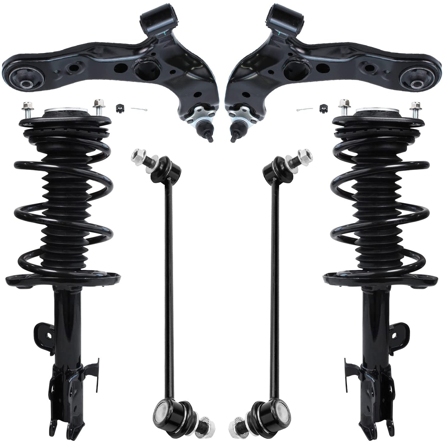 Front & Rear Suspension Kit with Struts Control Arms & Tie Rods for Camaro 2011–2012