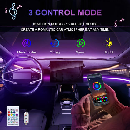 Acrylic Interior Car Lights, RGB Ambient Lighting LED Lights for Car