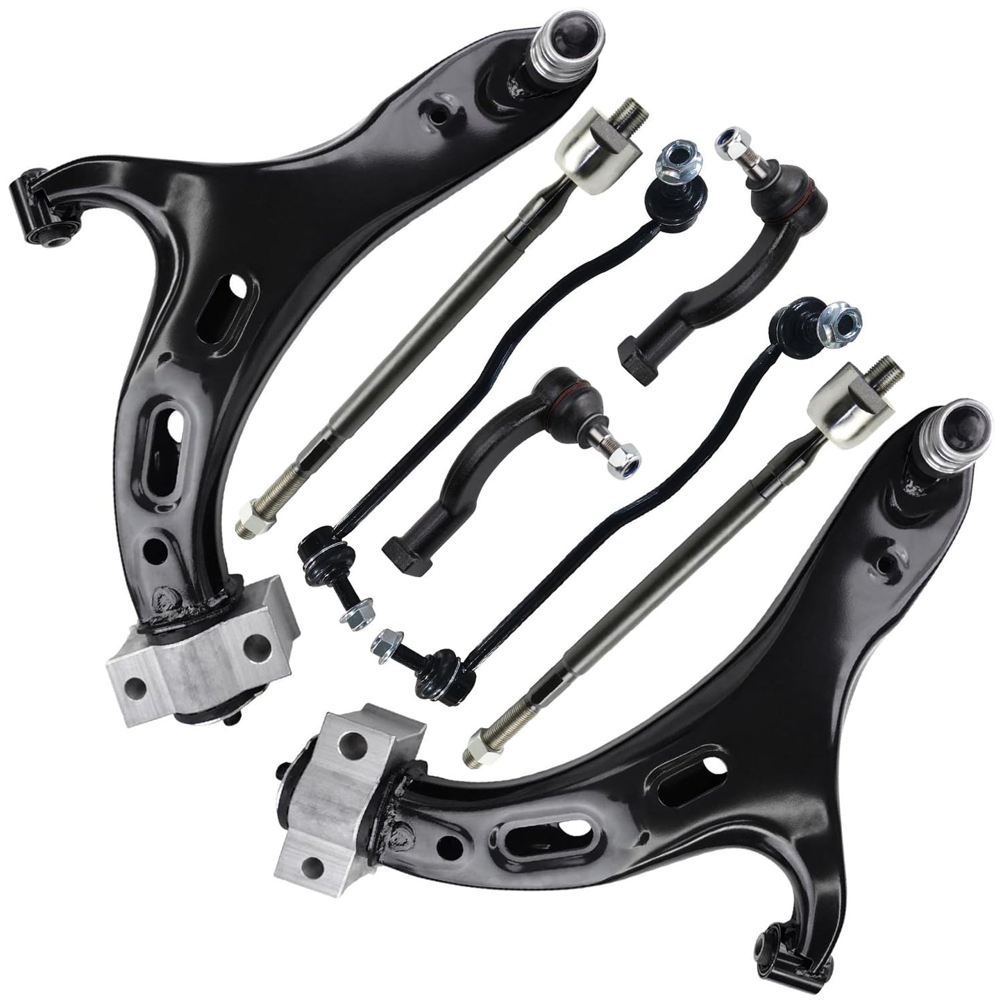 8-Piece Front Suspension Kit with Control Arms Ball Joints & Sway Bar Links for 2WD