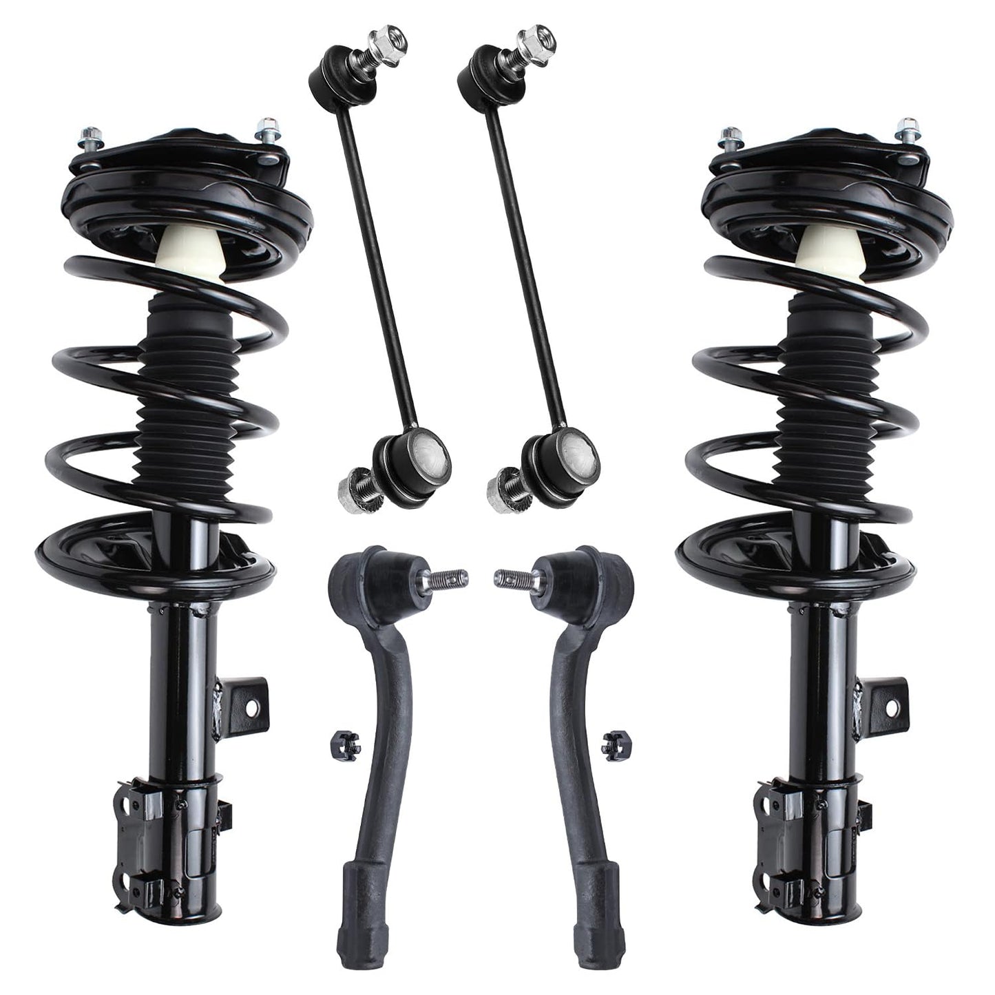 Front & Rear Suspension Kit with Struts Control Arms & Tie Rods for Camaro 2011–2012