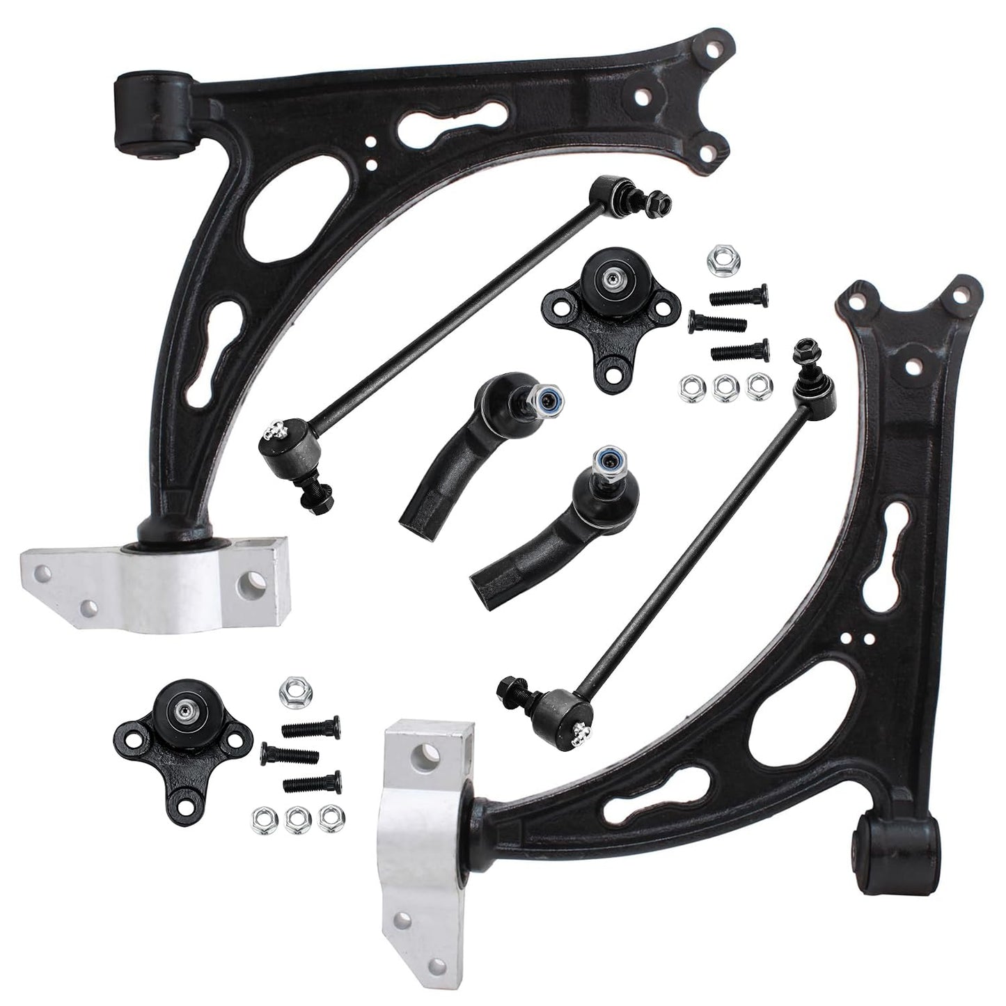 8-Piece Front Suspension Kit with Control Arms Ball Joints & Sway Bar Links for 2WD