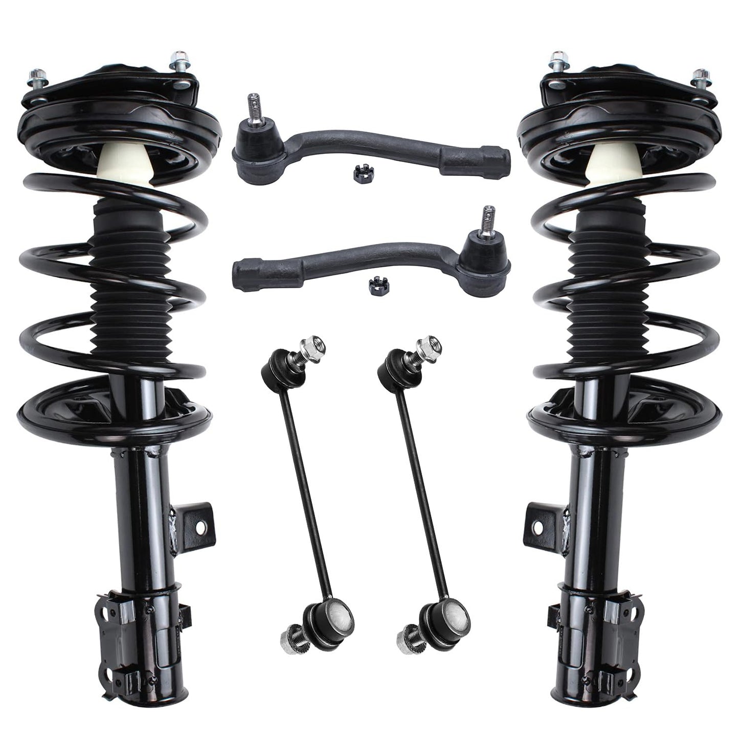 Front & Rear Suspension Kit with Struts Control Arms & Tie Rods for Camaro 2011–2012