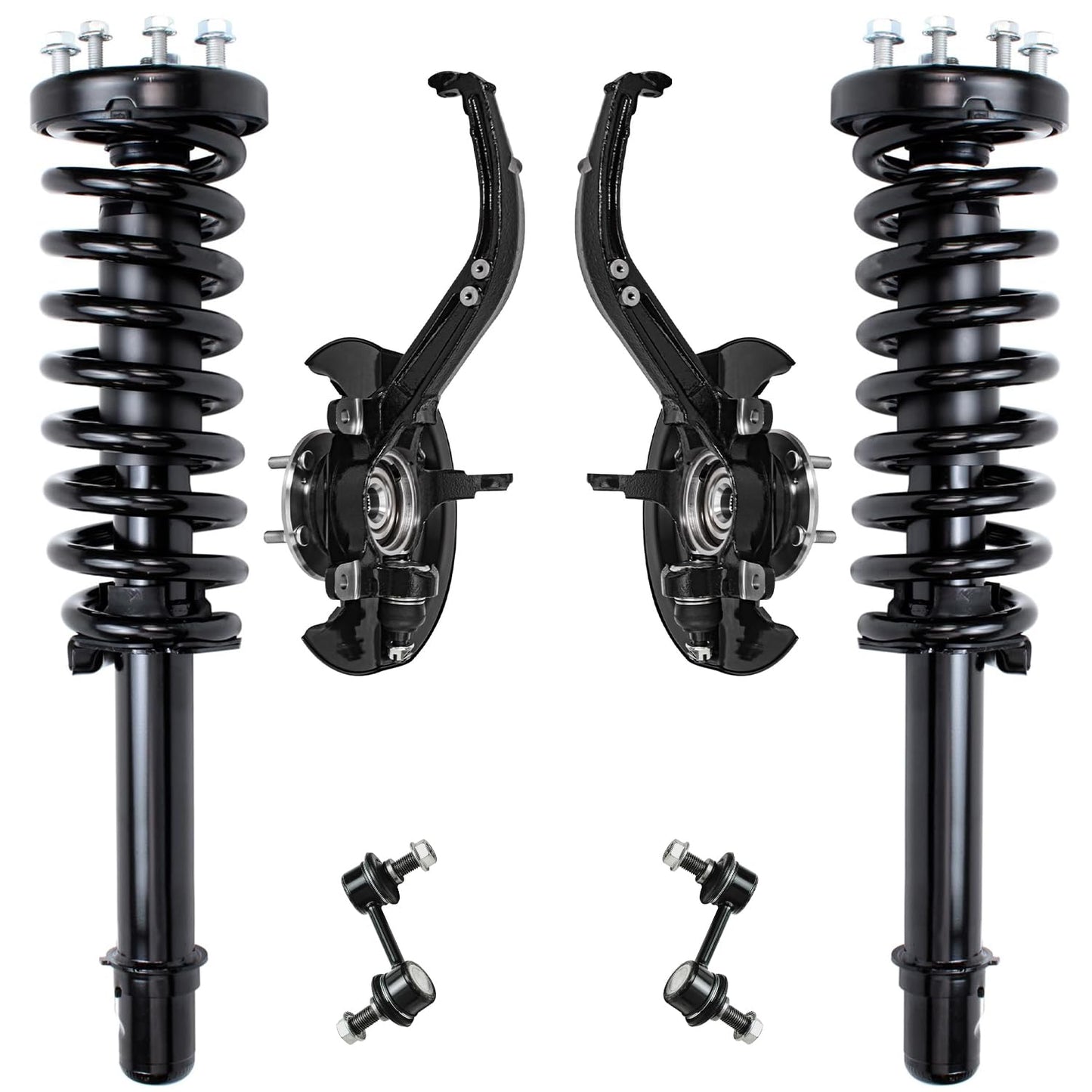Front & Rear Suspension Kit with Struts Control Arms & Tie Rods for Camaro 2011–2012