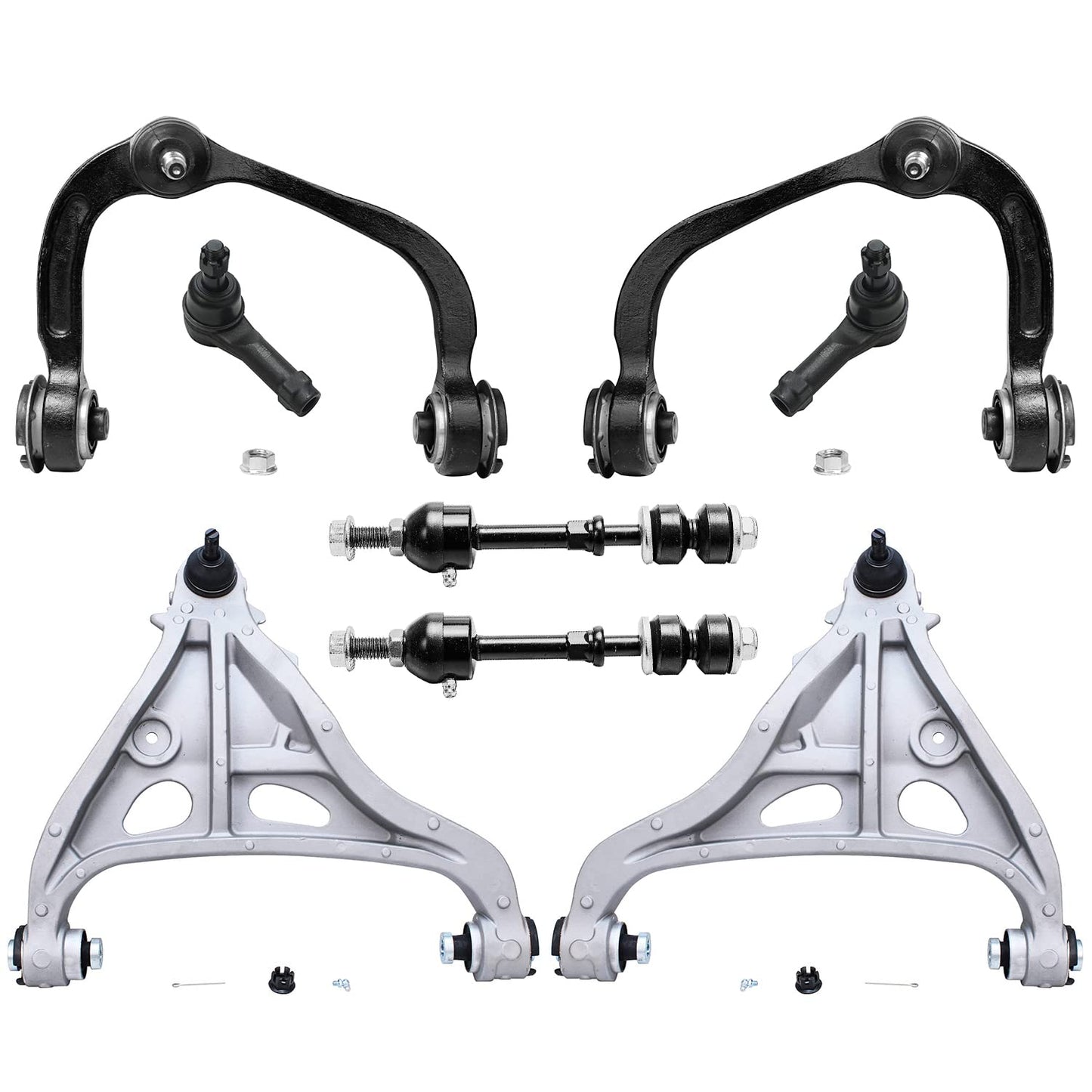 8-Piece Front Suspension Kit with Control Arms Ball Joints & Sway Bar Links for 2WD