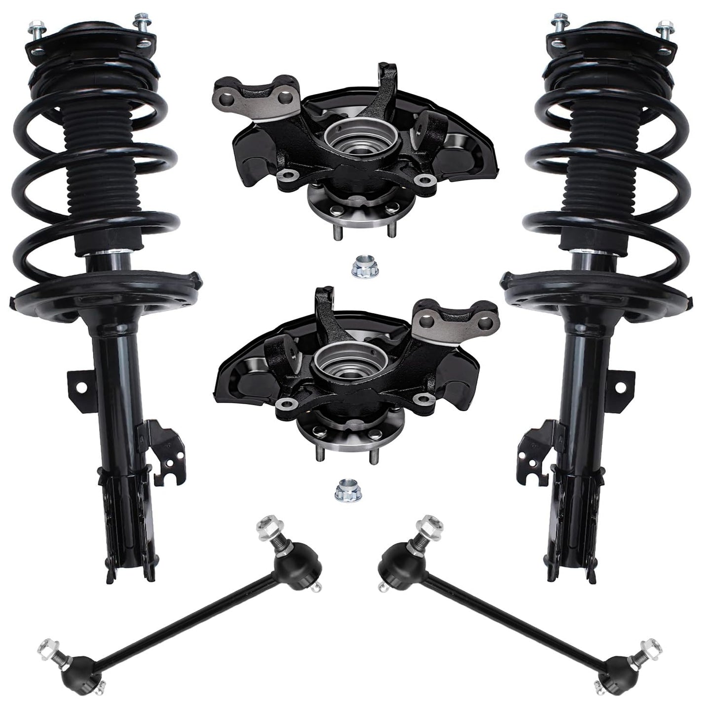 Front & Rear Suspension Kit with Struts Control Arms & Tie Rods for Camaro 2011–2012