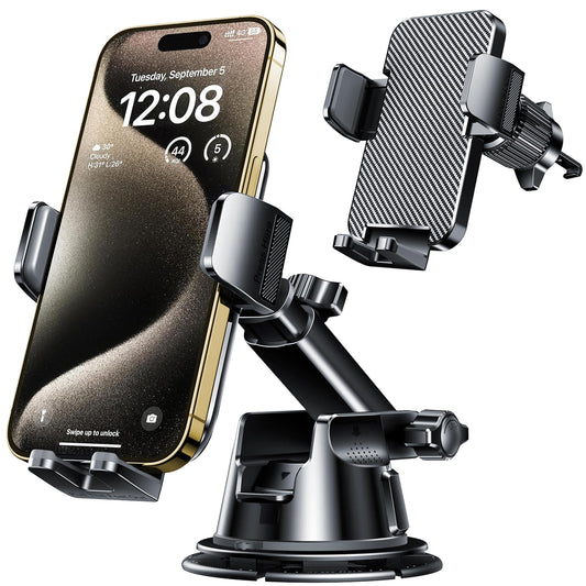 Universal Car Phone Mount for Windshield Dashboard & Air Vent Hands-Free Holder