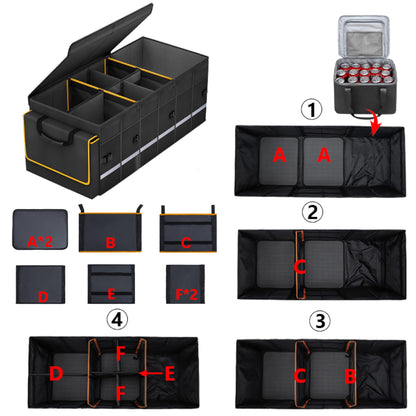 Collapsible Trunk Organizer with Lid & Leakproof Cooler Bag Adjustable Dividers