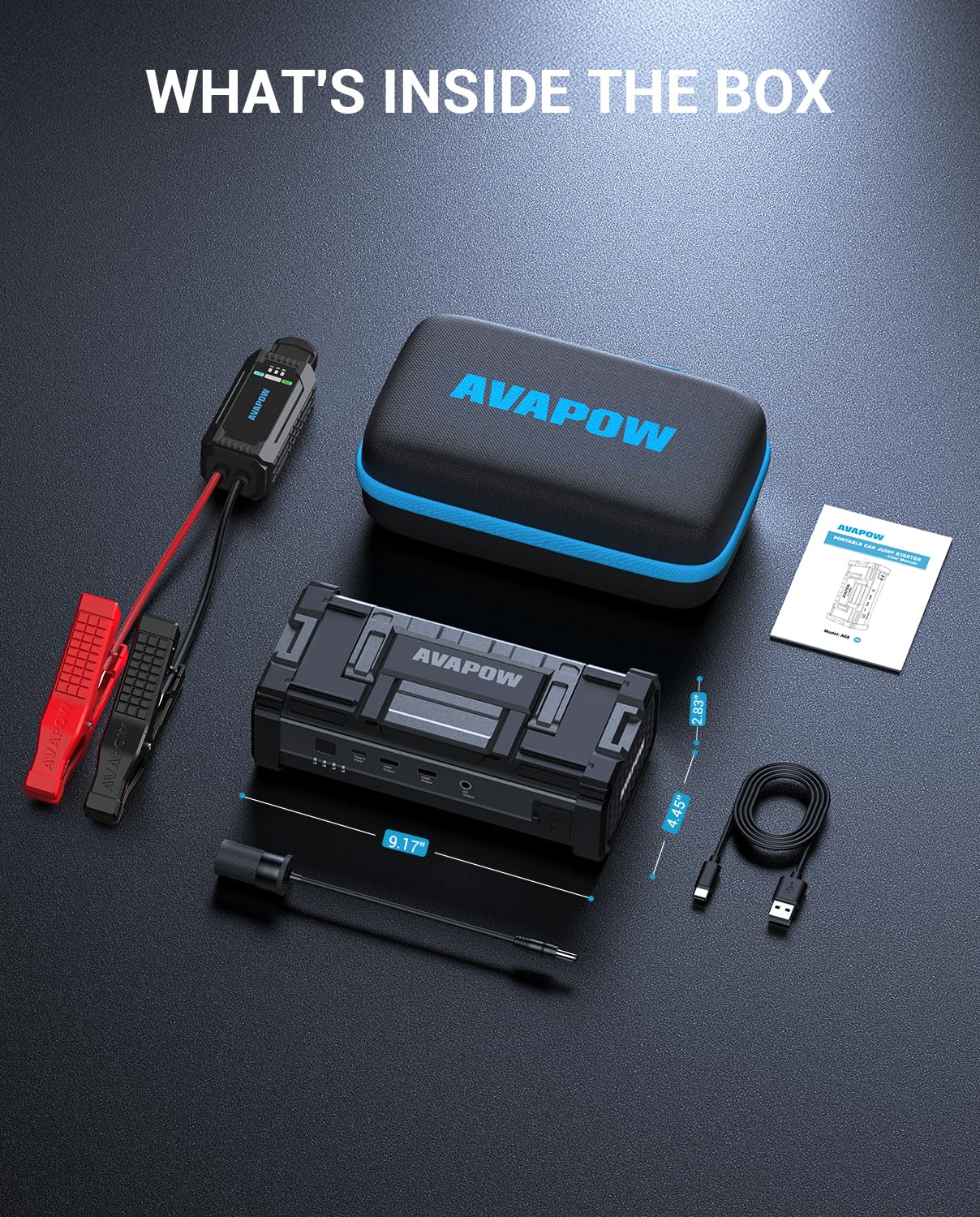6000A Portable Jump Starter 12V with Power Bank & SOS Light