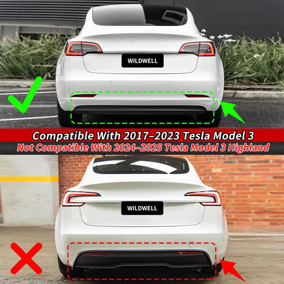 Full Body Kit with Spoiler Diffuser Front Lip & Side Skirts for Model 3 2017–2023