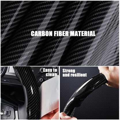 Carbon Fiber Steering Wheel Covers 3 Piece Clip on Steering Wheel Cover